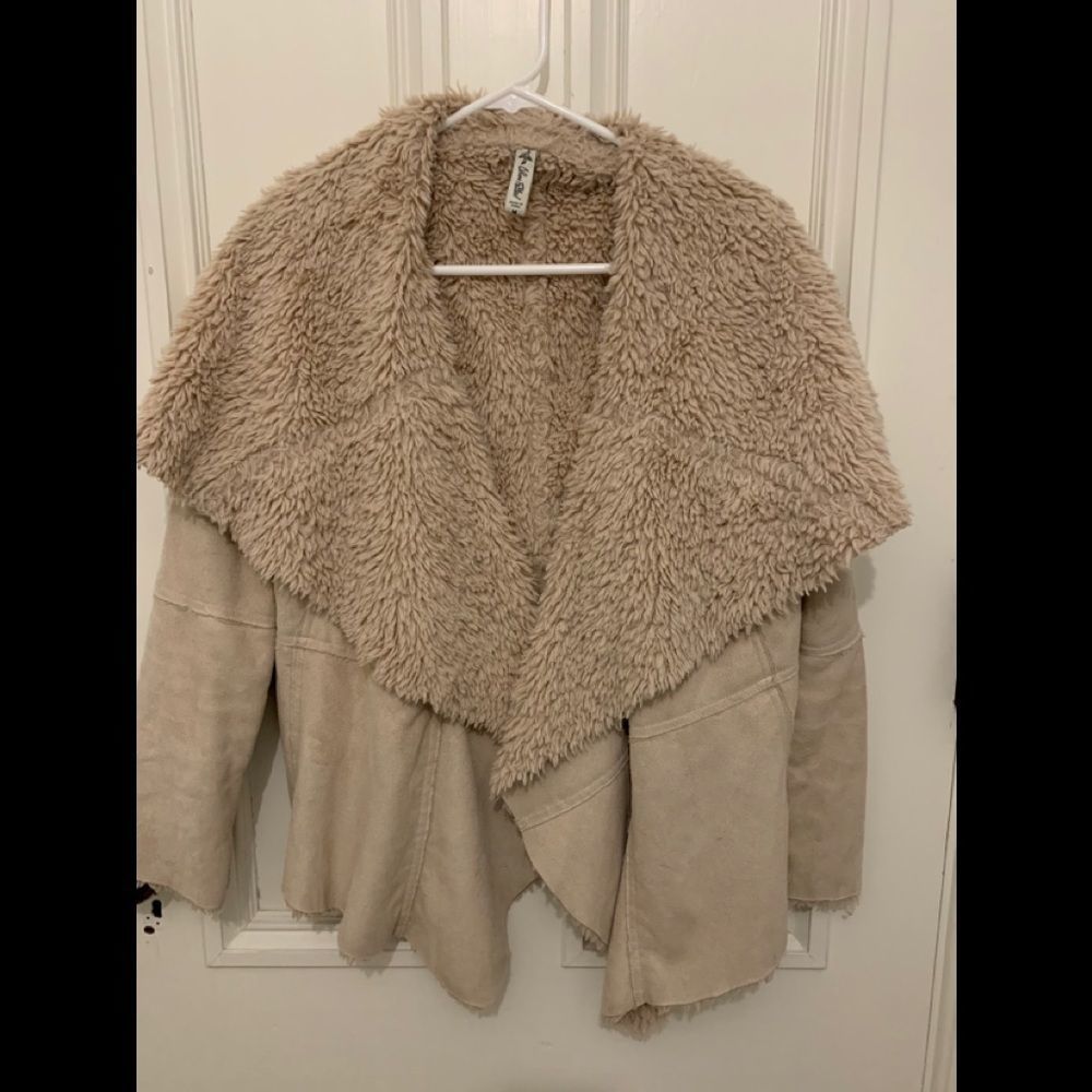 Beige Others Follow faux suede and Sherpa coat M